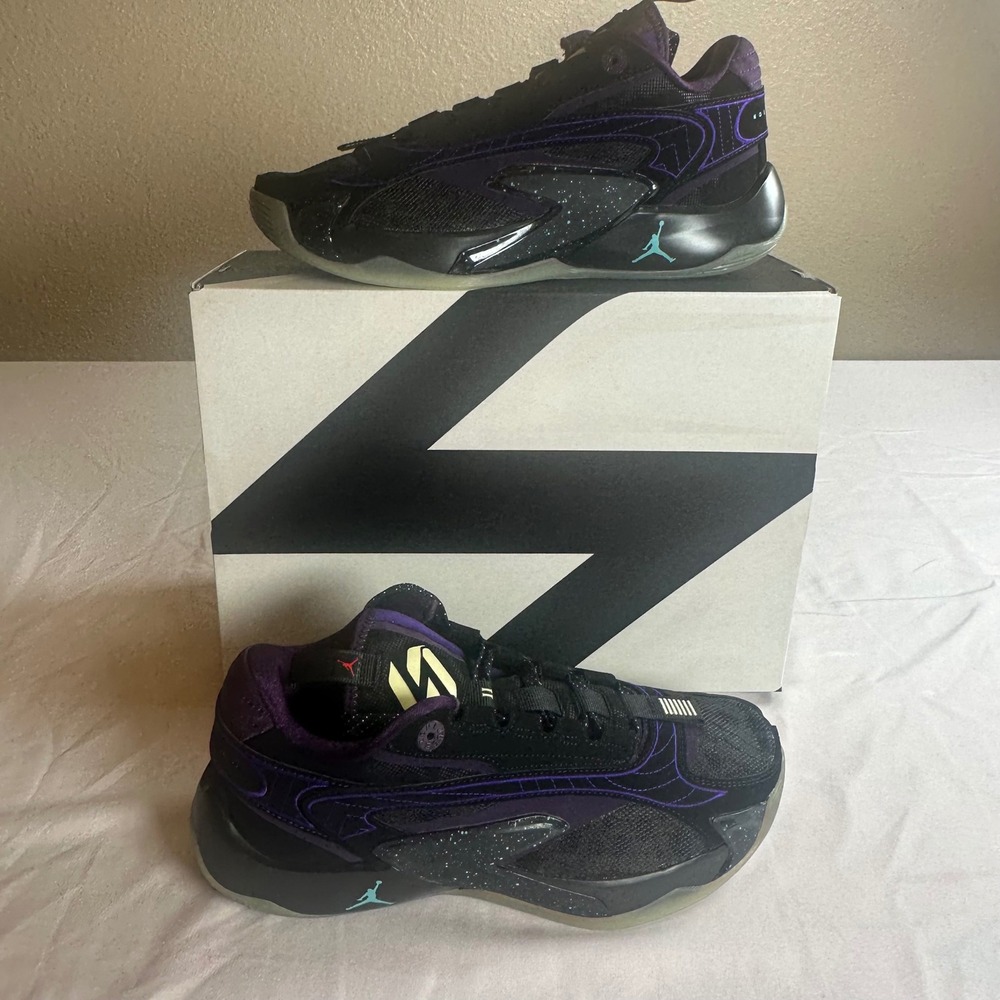 Jordan Luka 2 GS Black Glow Grand Purple Basketball Shoes DZ3498-001 Sz 7Y 8.5W